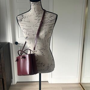 Elegant Burgundy Bucket Bag